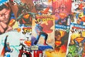 Superman comic book background modern and vintage Royalty Free Stock Photo