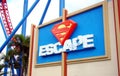 Superman Escape rollercoaster at Warner Bros.Movie World in Gold Coast, Australia. Royalty Free Stock Photo