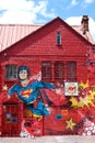 Superman graffiti on a wall in Bogota, Colombia