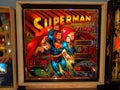 Superman pinball machine mirrored backglass