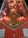 Superman pinball machine full playfield view Royalty Free Stock Photo