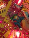 Superman pinball machine playfield detail Royalty Free Stock Photo