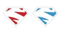 Superman Red/Superman Blue S Symbols Royalty Free Stock Photo