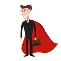 Superman, super hero, super Businessman in a raincoat. Business