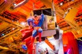 Superman Superher Stopping and Preventing Heavy Truck from Falling to the Ground. Interior Ceiling Decoration