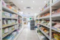 Supermarket aisle,motion blur Royalty Free Stock Photo