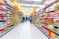 Supermarket aisle,motion blur Royalty Free Stock Photo