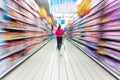 Supermarket aisle,motion blur Royalty Free Stock Photo