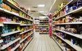 Supermarket Aisle View Royalty Free Stock Photo