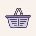 supermarket basket color vector doodle simple icon