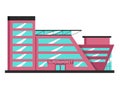 Supermarket building. Flat vector illustration. Constructivism style