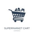 supermarket cart icon in trendy design style. supermarket cart icon isolated on white background. supermarket cart vector icon Royalty Free Stock Photo