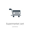 Supermarket cart icon vector. Trendy flat supermarket cart icon from commerce collection isolated on white background. Vector Royalty Free Stock Photo