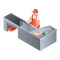 Supermarket cashier icon, isometric style Royalty Free Stock Photo