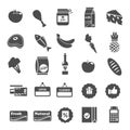 Supermarket Food Selection Icons Set