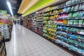 Supermarket aisle empty Royalty Free Stock Photo