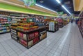 Supermarket aisle empty Royalty Free Stock Photo