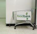 Supermarket foodbank donation trolley