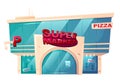 Supermarket front cartoon vector illustration