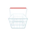 Supermarket Grocery Shopping Basket Realistic Image
