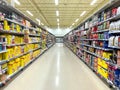 Supermarket - Grocery store with food section aisle - Editorial image Royalty Free Stock Photo