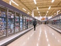 Supermarket - Grocery Store Frozen section aisle - Editorial image Royalty Free Stock Photo
