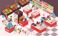 Supermarket Isometric Composition