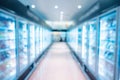 Supermarket interior and storage shelf of refrigerator, Shopping concept Royalty Free Stock Photo