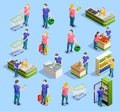 Supermarket Isometric Elements Collection Royalty Free Stock Photo
