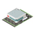 Supermarket isometric isons set