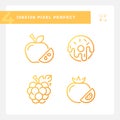 Supermarket items pixel perfect gradient linear vector icons set Royalty Free Stock Photo