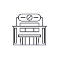 Supermarket line icon concept. Supermarket vector linear illustration, symbol, sign