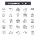 Supermarket line icons, signs, vector set, linear concept, outline illustration