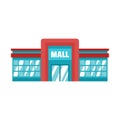 Supermarket mall icon, flat style