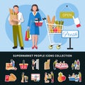 Supermarket People Icons Collection