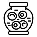 Supermarket pickles icon, outline style