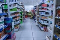 A supermarket section, corridor with plenty of products Royalty Free Stock Photo