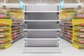 Supermarket shelf isolated on white background 3D illustration