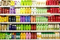 Supermarket shelf - shampoos Royalty Free Stock Photo