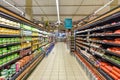 Supermarket Shelves in a Supermarket Royalty Free Stock Photo