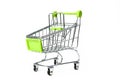 Supermarket shopping cart isolated on white background Royalty Free Stock Photo
