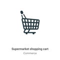 Supermarket shopping cart vector icon on white background. Flat vector supermarket shopping cart icon symbol sign from modern Royalty Free Stock Photo