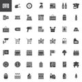 Supermarket shopping products vector icons set