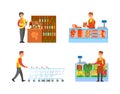 Supermarket Sommelier and Butchers Set Vector