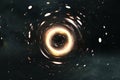 Supermassive black hole. Gravitational lensing effect Royalty Free Stock Photo