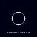 Supermassive black hole in space logo, vector illustration