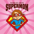 Supermom logo Cartoon character superhero