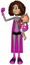 Supermom Superhero Cartoon Illustration Isolated