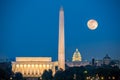 Supermoon above Washington DC Royalty Free Stock Photo