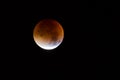 Supermoon and Blood Moon Coincide Due to Lunar Eclipse. coincide Royalty Free Stock Photo